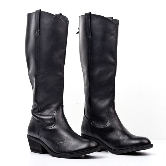 Sofft Astoria Back Zip Black Leather Western Riding boots size 7M - Picture 1 of 9